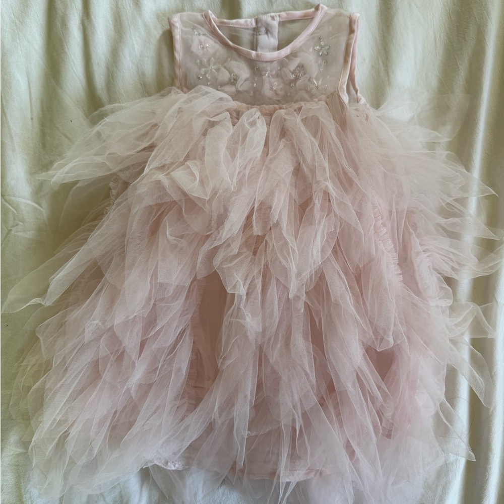 Tutu Du Mond Tulle Ruffle Dress with Embellished Bodice